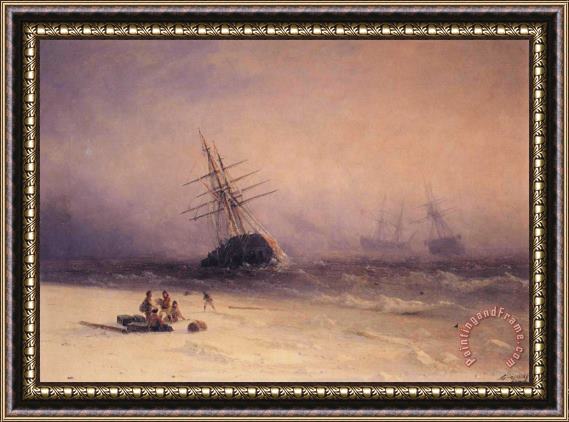 Ivan Constantinovich Aivazovsky Shipwreck on The Black Sea Framed Painting
