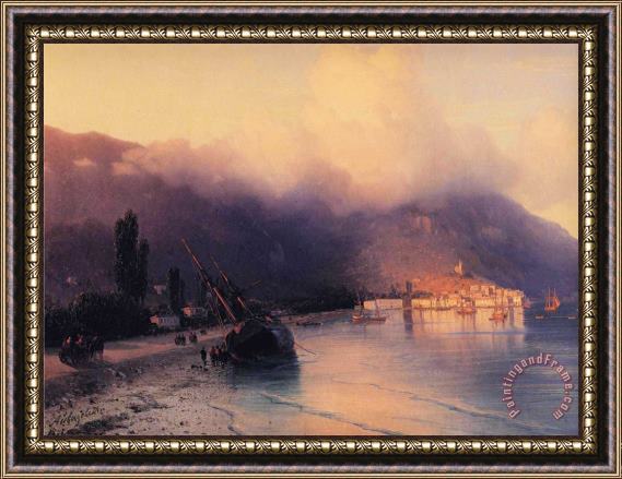 Ivan Constantinovich Aivazovsky View of Yalta Detail Framed Painting
