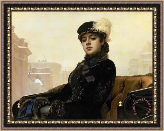Ivan Kramskoy Portrait of an Unknown Woman Framed Painting
