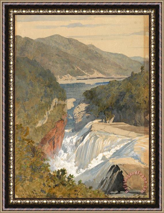 J. C. Richmond Te Reinga, Falls of The Wairoa. Hawke's Bay Framed Painting
