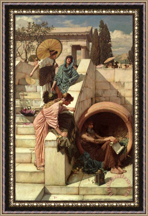 J. W. Waterhouse Diogenes Framed Print