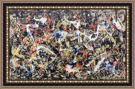 Jackson Pollock Convergence Framed Painting