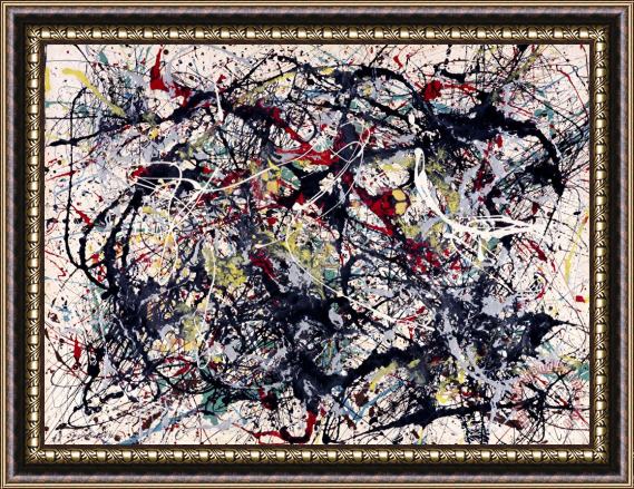 Jackson Pollock Number 34, 1949 Framed Painting