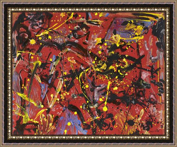 Jackson Pollock Red Composition, 1946 Framed Painting