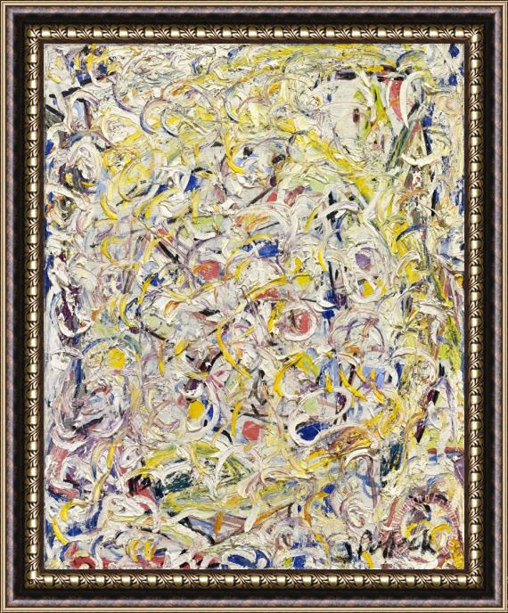 ⭐ framework Abstract Pollock Shimmering substance Print on Canvas Painting ⭐ effect