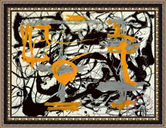 Jackson Pollock Yellow Grey Black Framed Print