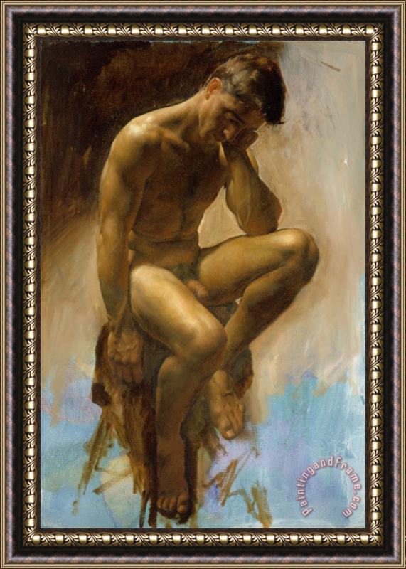 Jacob Collins Male Figure Framed Painting