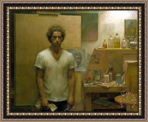 Jacob Collins Self Portrait with Canvas Framed Painting