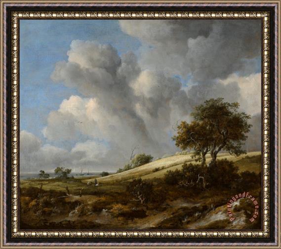 Jacob Isaacksz. van Ruisdael A Cornfield with The Zuiderzee in The Background Framed Print