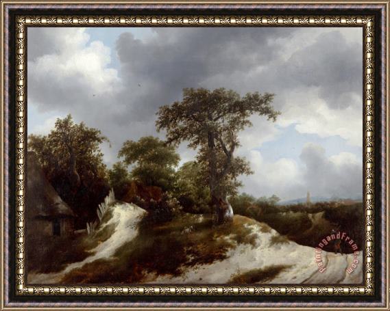 Jacob Isaacksz. Van Ruisdael Countryside Framed Painting