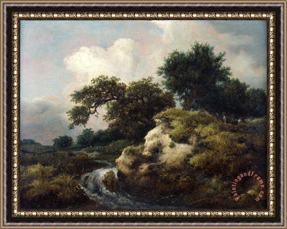 Jacob Isaacksz. van Ruisdael Landscape with Dune And Small Waterfall Framed Painting