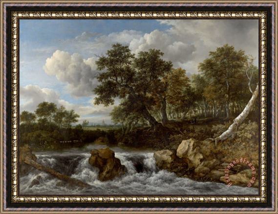 Jacob Isaacksz. Van Ruisdael Landscape with Waterfall Framed Print