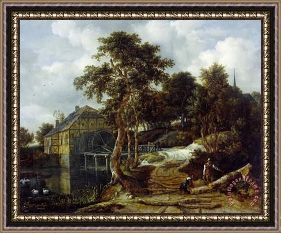 Jacob Isaacksz. Van Ruisdael Landscape with Watermill Framed Print