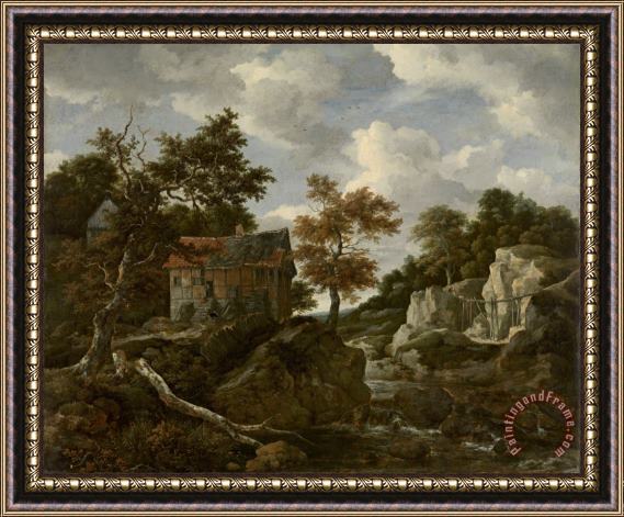 Jacob Isaacksz. Van Ruisdael Rocky Landscape Framed Print