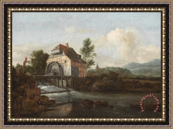 Jacob Isaaksz Ruisdael Landscape with a Watermill Framed Painting