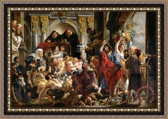 Jacob Jordaens Christ Driving the Merchants from the Temple Framed Painting