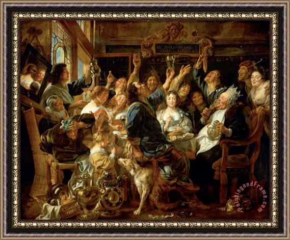 Jacob Jordaens The Feast of The Bean King Framed Painting
