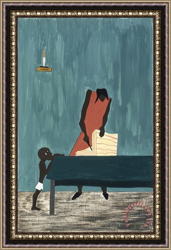 Jacob Lawrence The Migration Series, Panel No. 11: Food Had Doubled in Price Because of The War. Framed Print