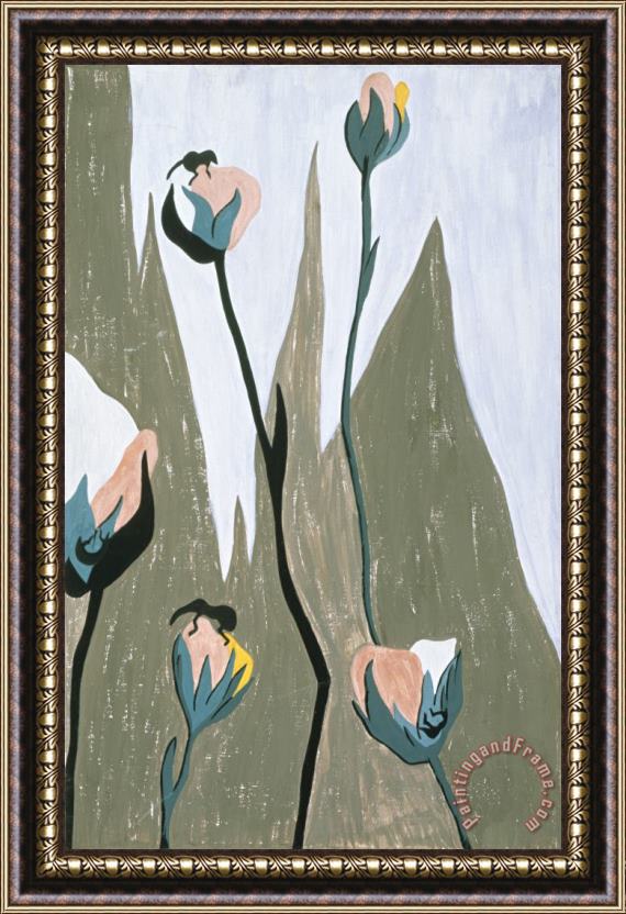 Jacob Lawrence The Migration Series, Panel No. 9: They Left Because The Boll Weevil Had Ravaged The Cotton Crop. Framed Print