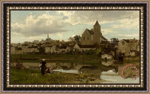Jacob Maris View at Montigny Sur Loing Framed Print