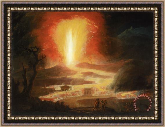 Jacob More The Eruption of Etna, with The Pious Brothers of Catalina Framed Print