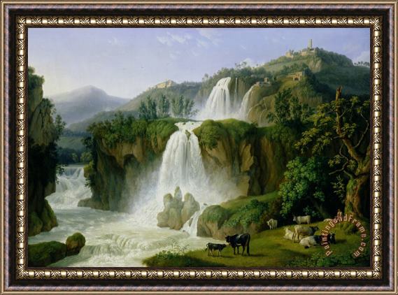 Jacob Philippe Hackert The Waterfall at Tivoli Framed Print