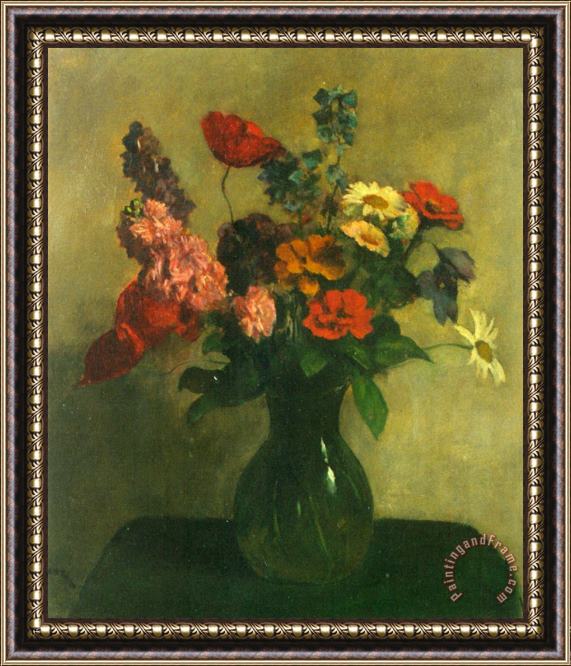Jacob Simon Hendrik Kever Mixed Summer Flowers Framed Painting