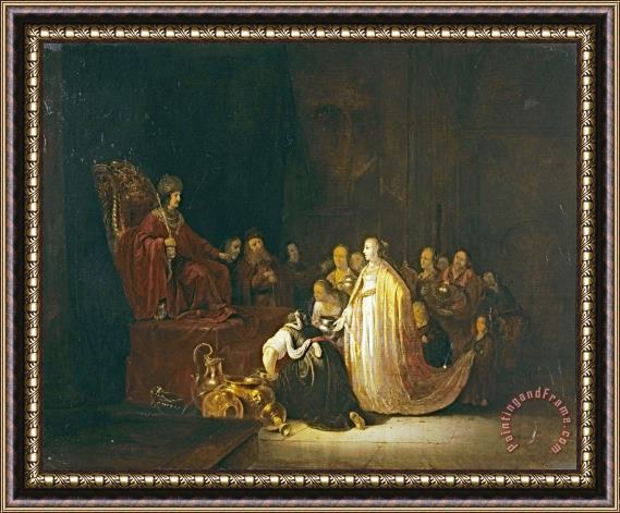 Jacob Willemsz. de Wet the Elder The Queen of Sheba Before King Solomon Framed Painting
