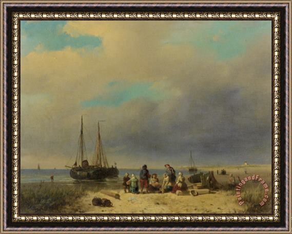 Jacobus Adrianus Vrolijk After The Catch Framed Painting