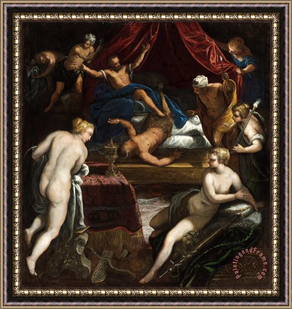 Jacopo Robusti Tintoretto Hercules Expelling The Faun From Omphale's Bed Framed Print