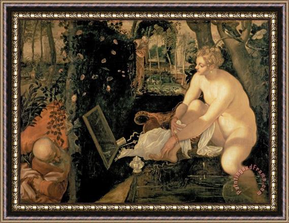 Jacopo Robusti Tintoretto Susanna Bathing Framed Painting
