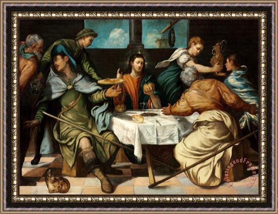 Jacopo Robusti Tintoretto The Supper at Emmaus Framed Print
