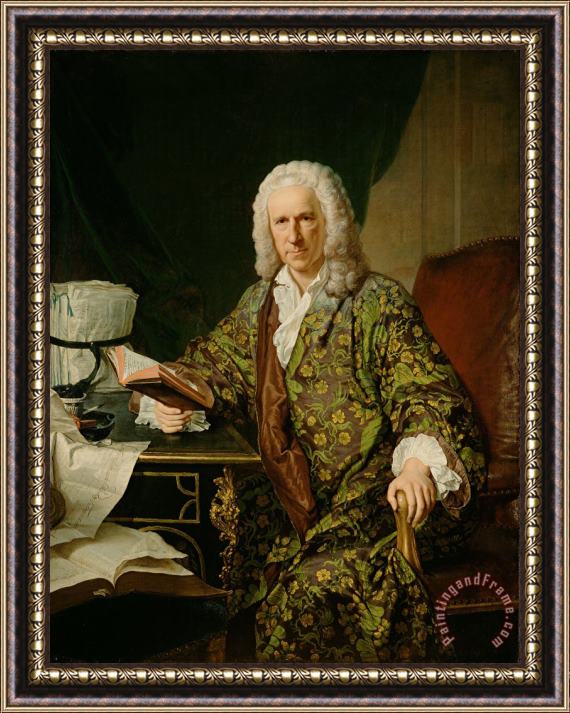 Jacques-Andre-Joseph Aved  Portrait of Marc De Villiers, Secretaire Du Roi Framed Painting