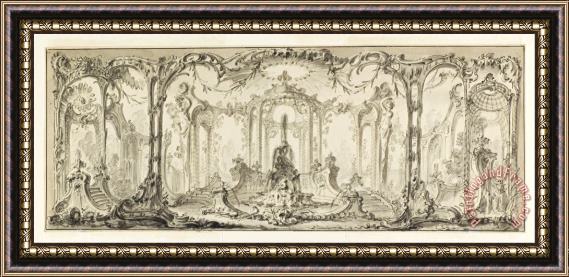 Jacques de Lajoue Design for an Ornamental Decoration Framed Print