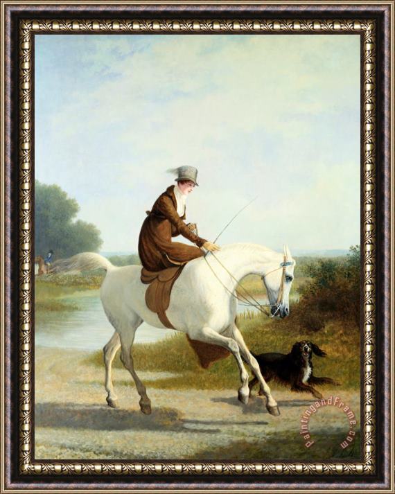 Jacques-Laurent Agasse Miss Cazenove on a Gray Hunter Framed Painting