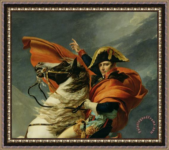 Jacques Louis David Napoleon Crossing the Alps on 20th May 1800 Framed Painting