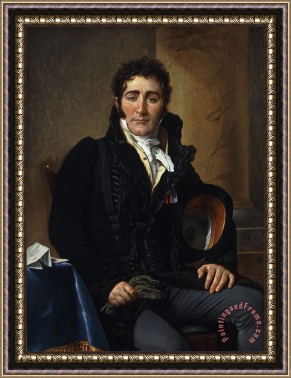 Jacques Louis David Portrait of The Comte De Turenne Framed Painting