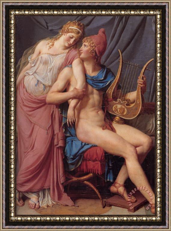 Jacques Louis David The Courtship of Paris And Helen Framed Painting
