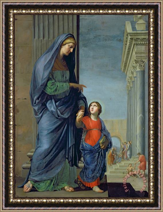 Jacques Stella Saint Anne Leading the Virgin to the Temple Framed Print