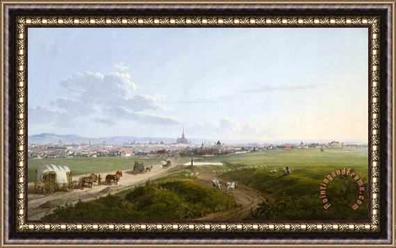 Jakob Alt View of Vienna From The Spinner on The Cross, 1817 Framed Painting