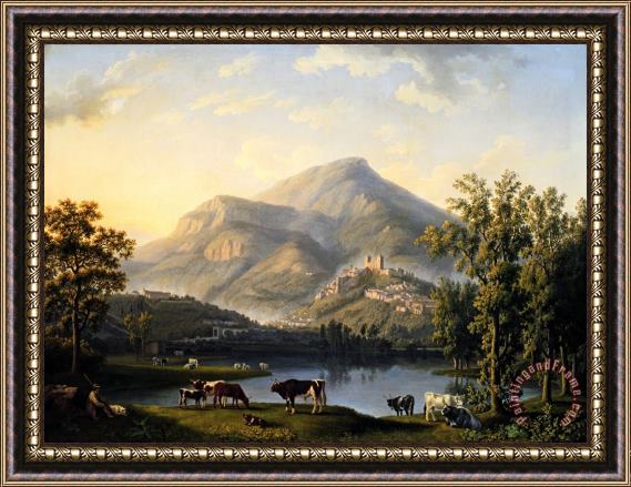 Jakob Philipp Hackert  Veduta D'itri (landscape with a View of Itri) Framed Painting