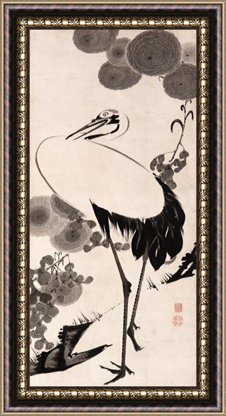 Jakuchu Cranes Framed Print