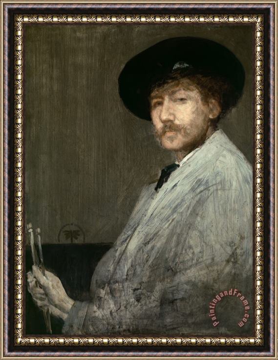 James Abbott McNeill Whistler Arrangement in Gray: Portrait of The Painter Framed Print