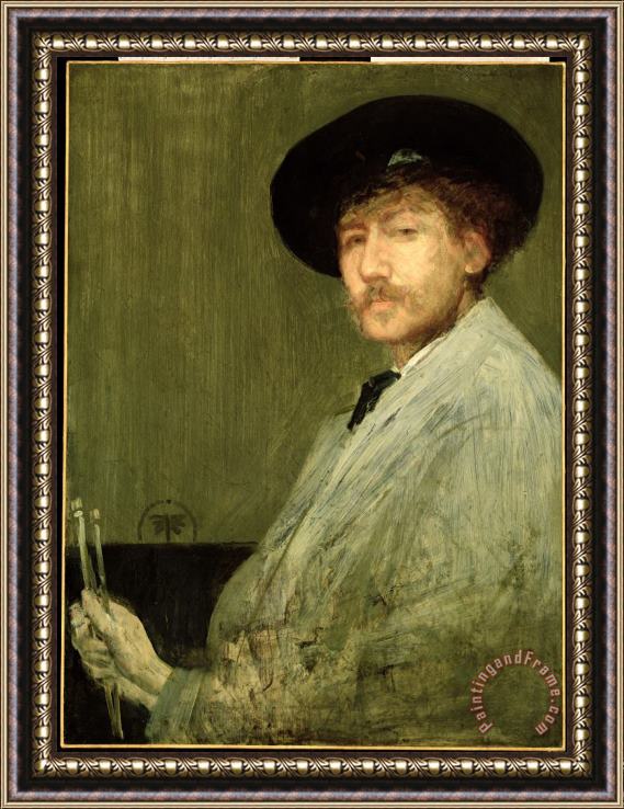 James Abbott McNeill Whistler Arrangement in Grey - Portrait of the Painter Framed Painting