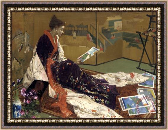 James Abbott McNeill Whistler Caprice in Purple And Gold The Golden Screen Framed Print