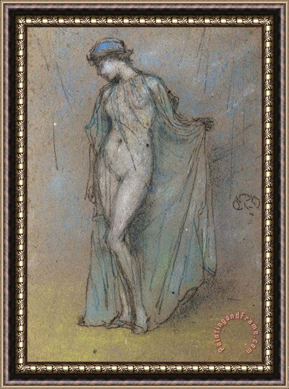 James Abbott McNeill Whistler Female Nude with Diaphanous Gown Framed Print