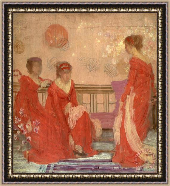 James Abbott McNeill Whistler Harmony in Flesh Colour And Red Framed Painting