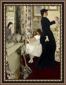 The Music Room Framed Prints - Harmony in Green And Rose The Music Room by James Abbott McNeill Whistler