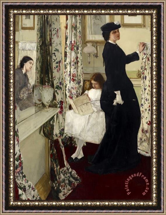 James Abbott McNeill Whistler Harmony in Green And Rose The Music Room Framed Painting
