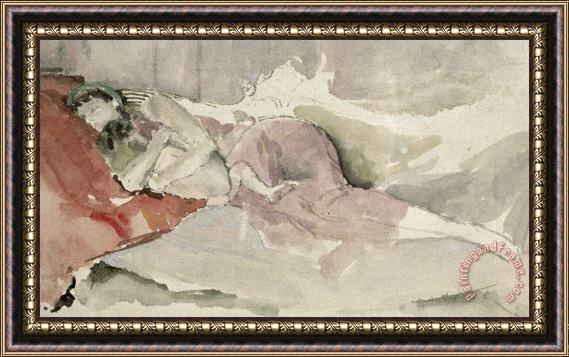 James Abbott McNeill Whistler Mother And Child On A Couch Framed Print